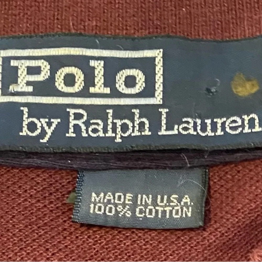 Polo by Ralph Lauren Men’s‎ Sm Maroon Pique Knit Long Sleeve Pullover W/ Pocket